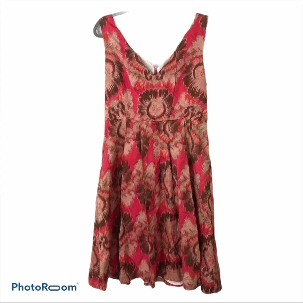 Tory Burch red printed silk Aline dress